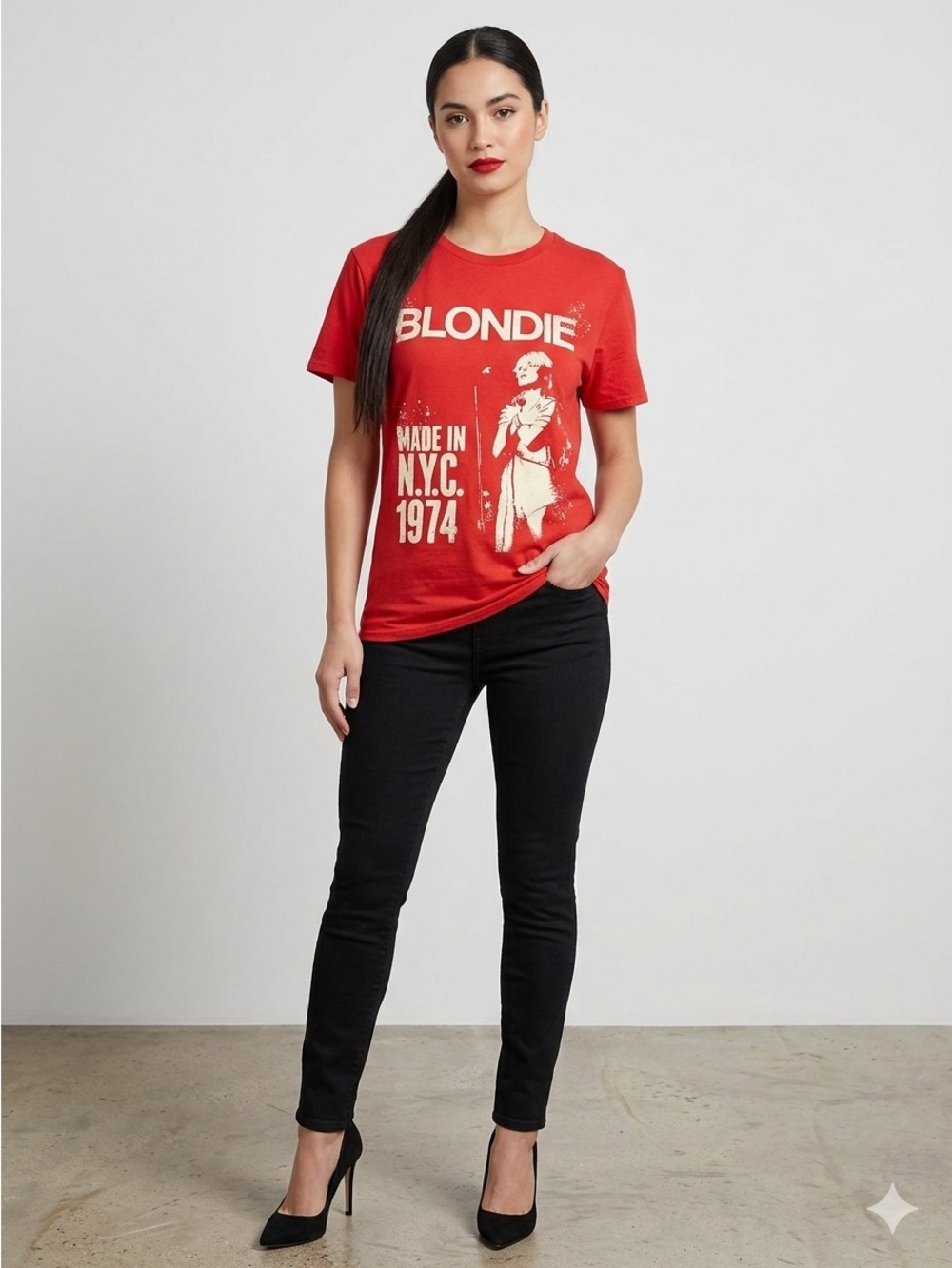 Title: Blondie "Made In N.Y.C. 1974" Graphic T-Shirt - Picture 1 of 3